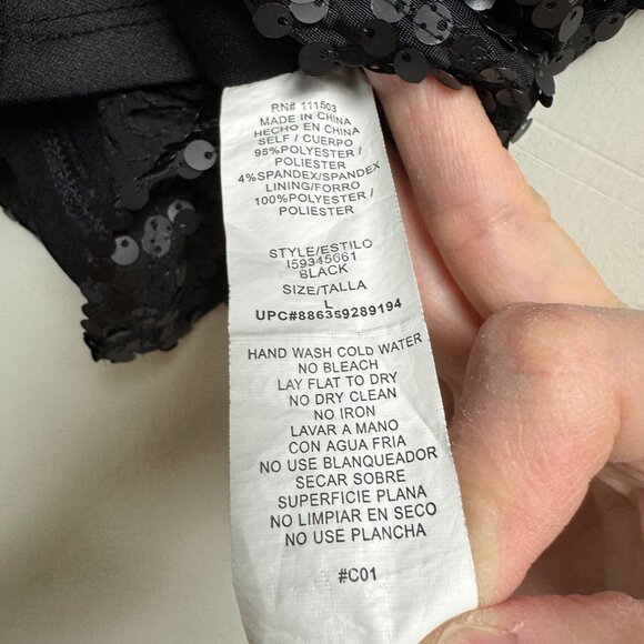 Lily Rose mini black sequin skirt size L - Picture 4 of 6